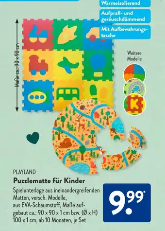 Aldi Süd PLAYLAND Puzzlematte für Kinder Angebot