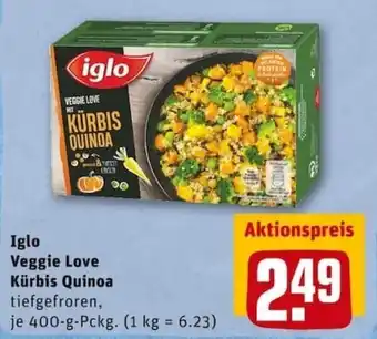 REWE PETZ Iglo Veggie Love Kürbis Quinoa 400g Angebot