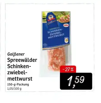 KONSUM Golẞener Spreewälder Schinkenzwiebelmettwurst Angebot