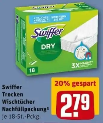 REWE PETZ Swiffer Trocken Wischtücher Nachfüllpackung Angebot