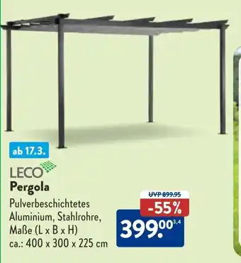 Aldi Süd LECO Pergola Pulverbeschichtetes Angebot