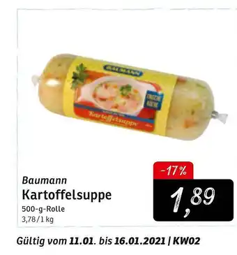 KONSUM Baumann Kartoffelsuppe Angebot