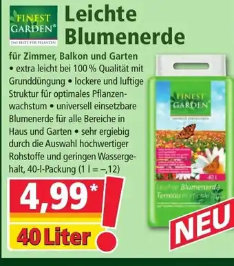 Norma Leichte Blumenerde 40 Liter Angebot