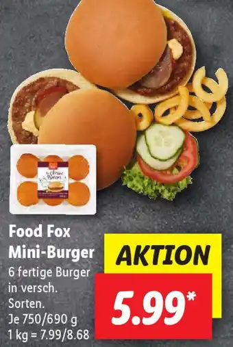 Lidl Food Fox Mini-Burger 750/690 g Angebot