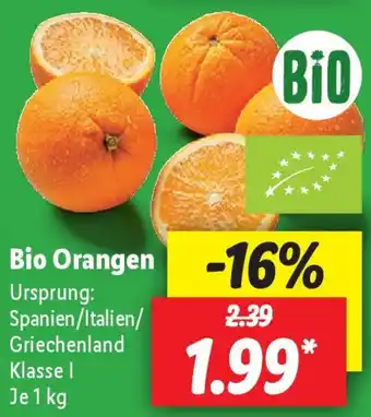 Lidl Bio Orangen 1 kg Angebot