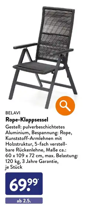 Aldi Süd BELAVI Rope-Klappsessel Angebot