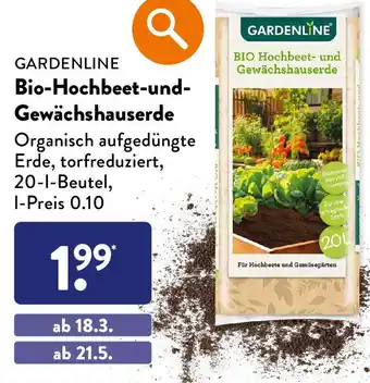 Aldi Süd GARDENLINE Bio-Hochbeet-und- Gewächshauserde 20L Angebot