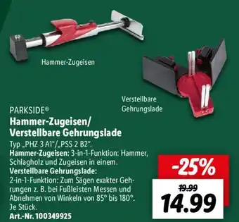 Lidl PARKSIDE Hammer-Zugeisen/ Verstellbare Gehrungslade Typ "PHZ 3 A1"/"PSS 2 B2". Angebot