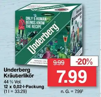 Famila Nord West Underberg Kräuterlikör 12 x 0,02 l Packung Angebot