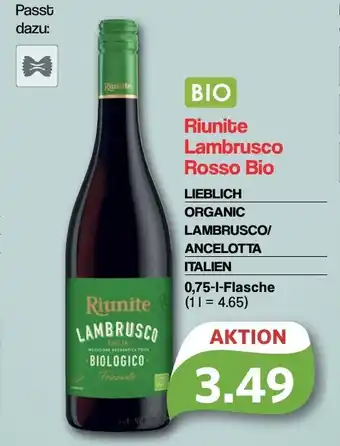 Famila Nord West Riunite Lambrusco Rosso Bio 0,75 l Flasche Angebot