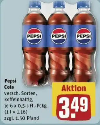 REWE Pepsi Cola 6 x 0,5-l-Fl.-Pckg. Angebot