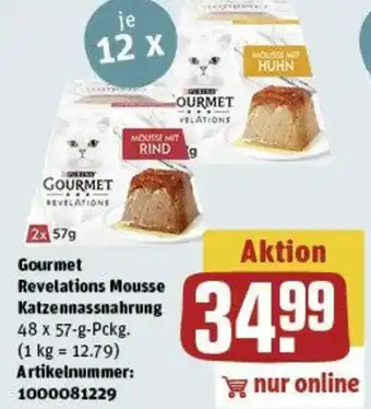 REWE Gourmet Revelations Mousse Katzennassnahrung 48 x 57-g-Pckg. Angebot