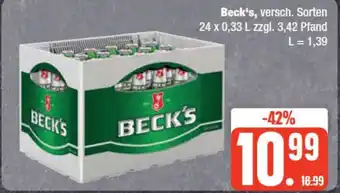 Edeka Frischemarkt Beck's, 24 x 0,33 L Angebot