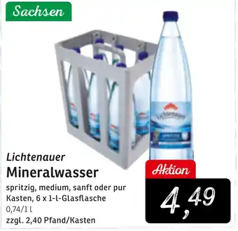 KONSUM Lichtenauer Mineralwasser Kasten, 6 x 1-l-Glasflasche Angebot