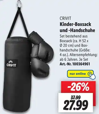 Lidl CRIVIT Kinder-Boxsack und Handschuhe Angebot