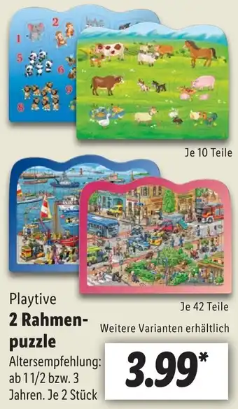 Lidl Playtive 2 Rahmenpuzzle Angebot