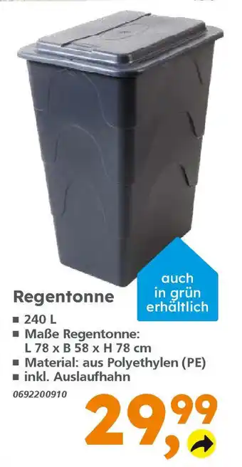 Globus Baumarkt Regentonne 240L Angebot