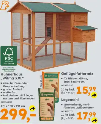 Globus Baumarkt Hühnerhaus ,,Wilma XXL" 170*160*191 Angebot