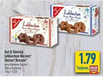 diska Gut & Günstig Lebkuchen Herzen, Sterne, Brezeln Angebot