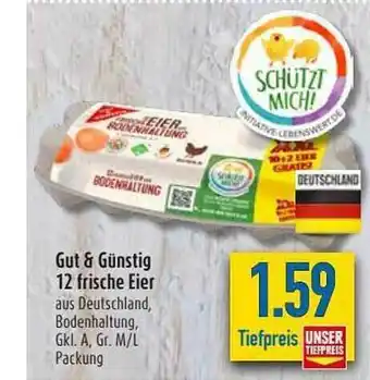 diska Gut & Günstig 12 Frische Eier Angebot