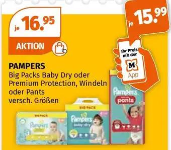 Müller PAMPERS Big Packs Baby Dry oder Premium Protection Angebot