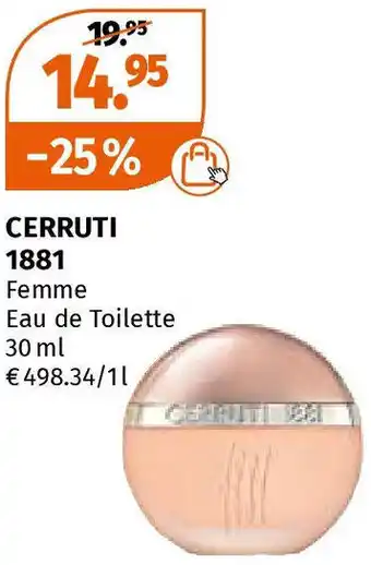 Müller CERRUTI 1881 Femme Eau de Toilette 30 ml Angebot