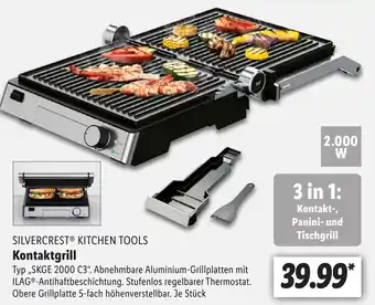 Lidl SILVERCREST KITCHEN TOOLS Kontaktgrill ,,SKGE 2000 C3" Angebot