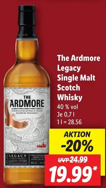 Lidl The Ardmore Legacy Single Malt Scotch Whisky 0,7 L Angebot
