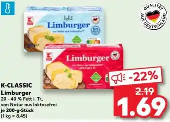 Kaufland K-CLASSIC Limburger 200 g Stück Angebot