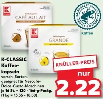 Kaufland K-CLASSIC Kaffeekapseln 120-166 g Packg. Angebot