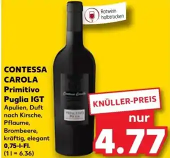 Kaufland CONTESSA CAROLA Primitivo Puglia IGT 0,75 L-Fl. Angebot