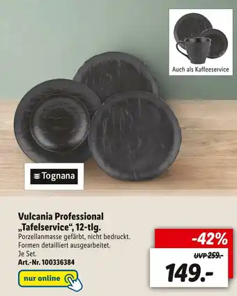 Lidl Tognana vulcania professional „tafelservice“ Angebot