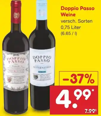 Netto Marken-Discount Doppio Passo Weine 0,75 Liter Angebot