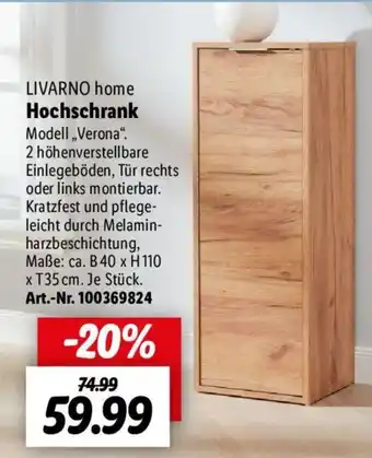 Lidl LIVARNO home Hochschrank Modell ,,Verona". Angebot