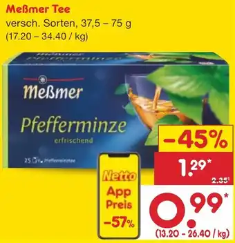 Netto Marken-Discount Meßmer Tee 37,5-75 g Angebot