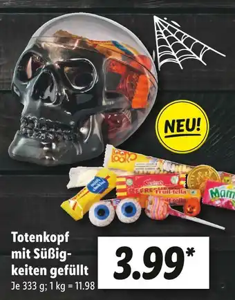 Lidl Totenkopf mit süßigkeiten gefüllt Angebot