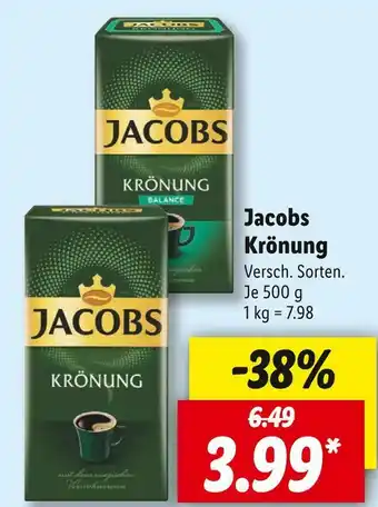 Lidl Jacobs krönung röstkaffee Angebot