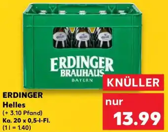 Kaufland ERDINGER Helles Ka. 20x0,5 L-Fl. Angebot