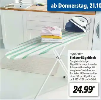 Lidl Aquapur elektro-bügeltisch Angebot