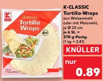 Kaufland K-CLASSIC Tortilla-Wraps 370 g Packg. Angebot