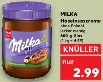 Kaufland MILKA Haselnusscreme 600 g Glas Angebot