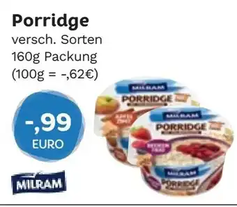 Edeka Niemerszein MILRAM Porridge 160g Packung Angebot