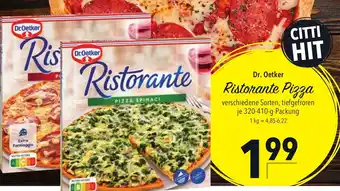 CITTI Markt Dr. Oetker Ristorante Pizza verschiedene Sorten, tiefgefroren je 320-410-g Angebot