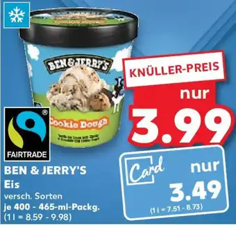 Kaufland BEN & JERRY'S Eis 400-465 ml Packg. Angebot