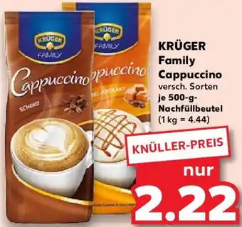 Kaufland KRÜGER Family Cappuccino 500-g-Nachfüllbeutel Angebot