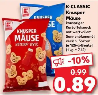 Kaufland K-CLASSIC Knusper Mäuse 125 g Beutel Angebot