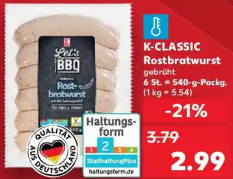 Kaufland K-CLASSIC Rostbratwurst 540 g Packg. Angebot