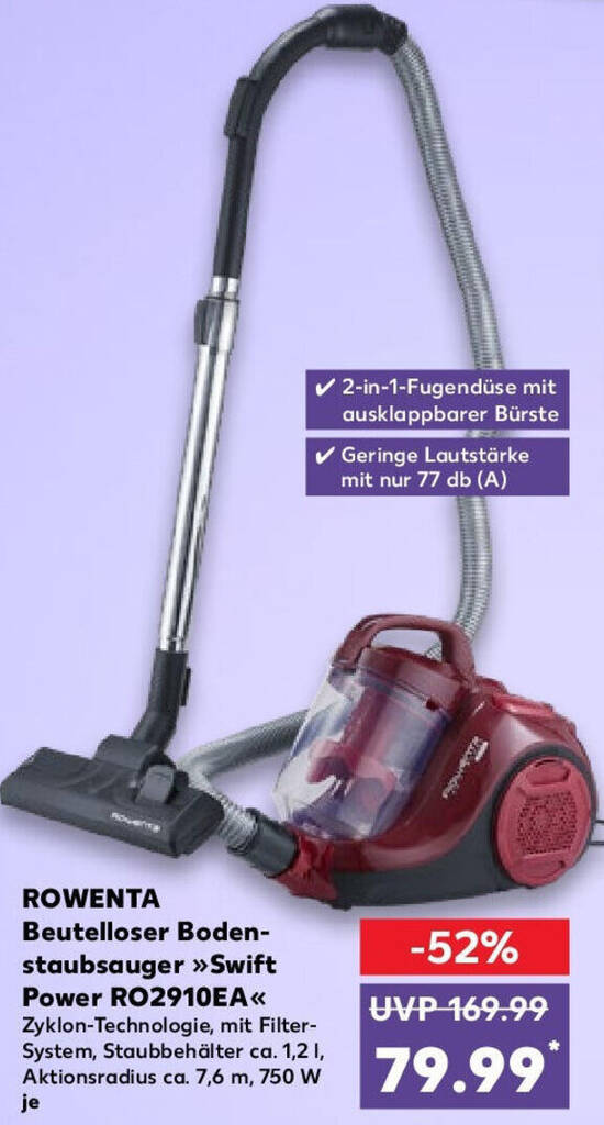 ROWENTA Beutelloser Bodenstaubsauger Swift Power RO2910EA Angebot bei Kaufland