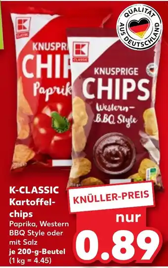 Kaufland K-CLASSIC Kartoffel-chips 200 g Beutel Angebot