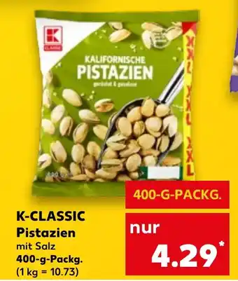 Kaufland K-CLASSIC Pistazien 400-g-Packg. Angebot